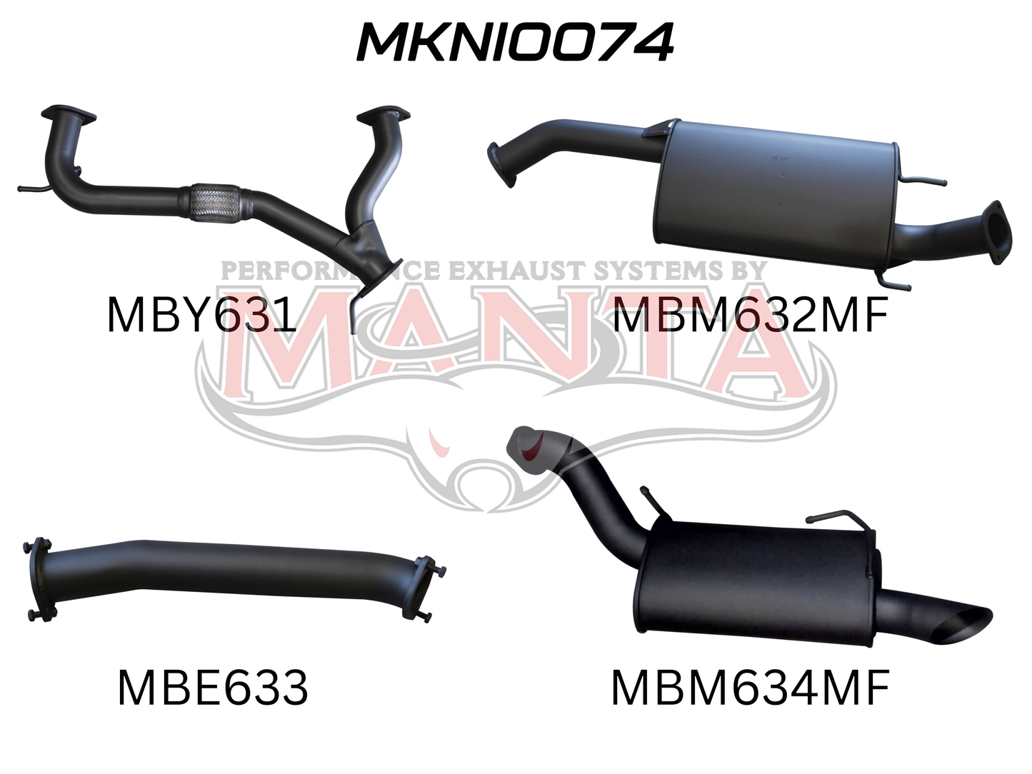 Nissan Patrol Y62 V8 5.6L Wagon 3in Catback With Muffler, Aluminised Steel