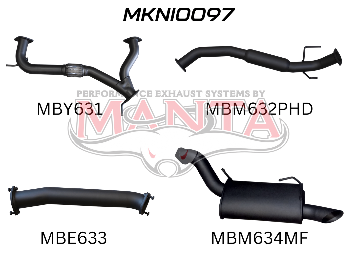 Nissan Patrol Y62 V8 5.6L Wagon 3in Catback With Hotdog/Muffler, Aluminised Steel
