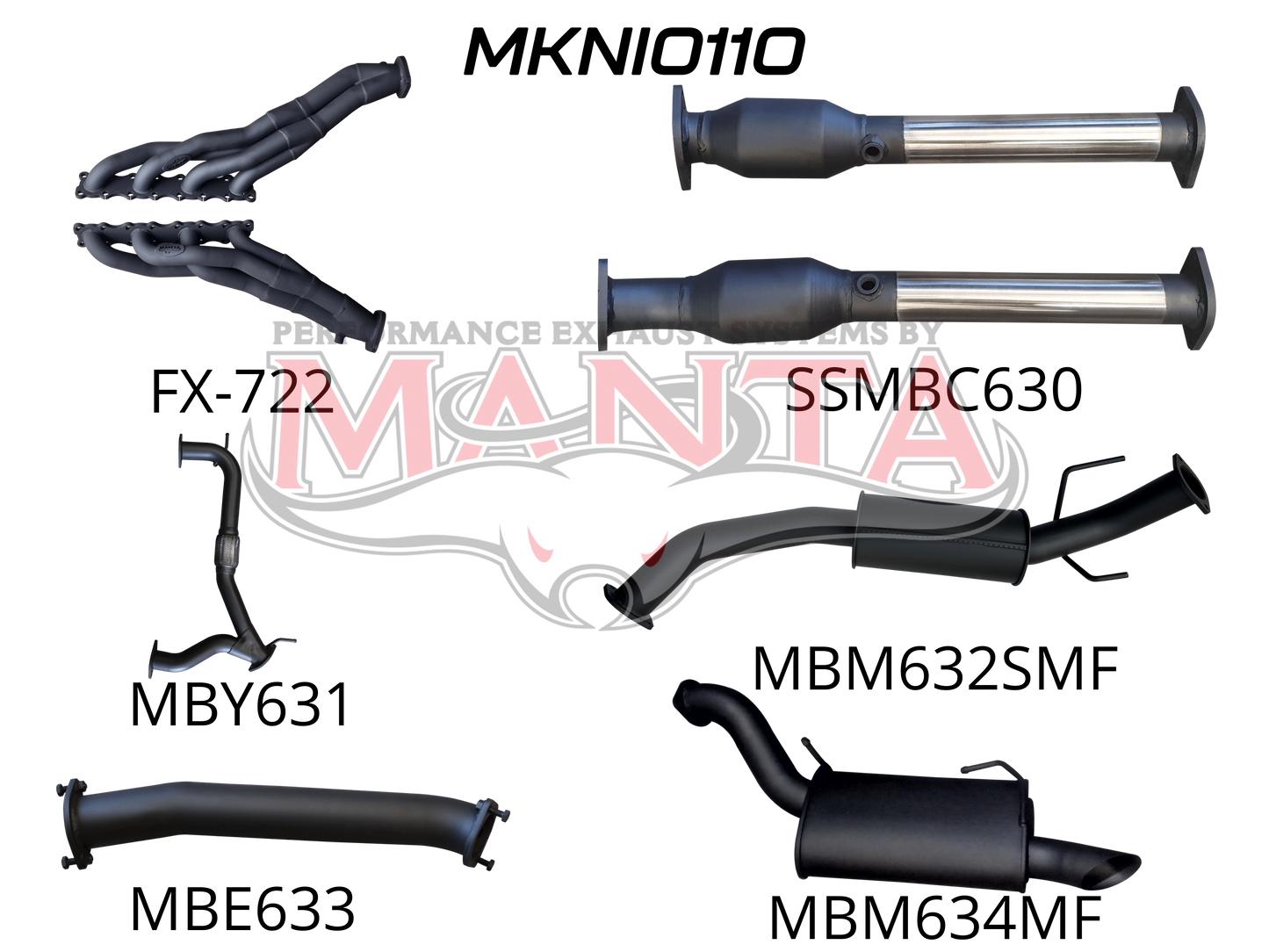 Nissan Patrol Y62 V8 5.6L Wagon 3in Full System-Extractors, Hi Flow Cats, Medium, Sml Centre Muffler, Aluminised Steel