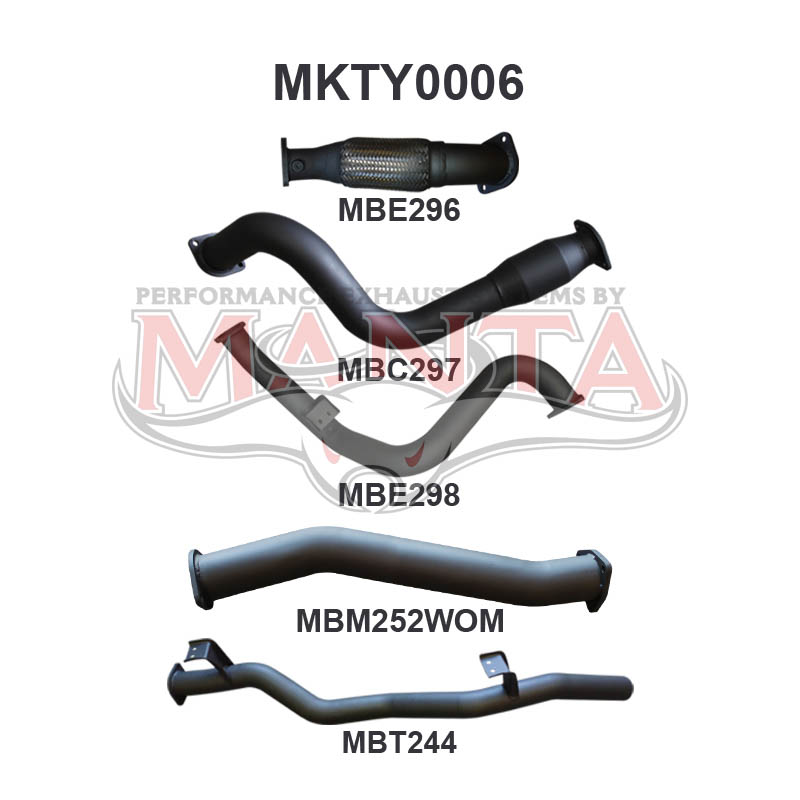 Toyota Landcruiser VDJ79 V8 S/Cab Ute 3in With Cat & WOM, Aluminised Steel
