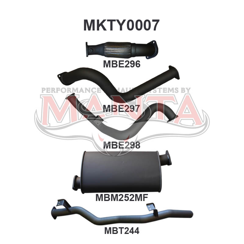 Toyota Landcruiser VDJ79 V8 S/Cab Ute 3in NO Cat With Muffler, Aluminised Steel