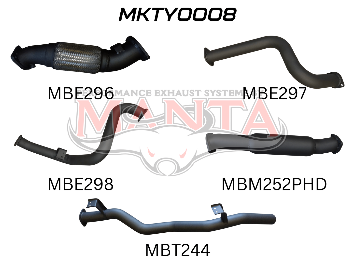 Toyota Landcruiser VDJ79 V8 S/Cab Ute 3in NO Cat With Hotdog, Aluminised Steel