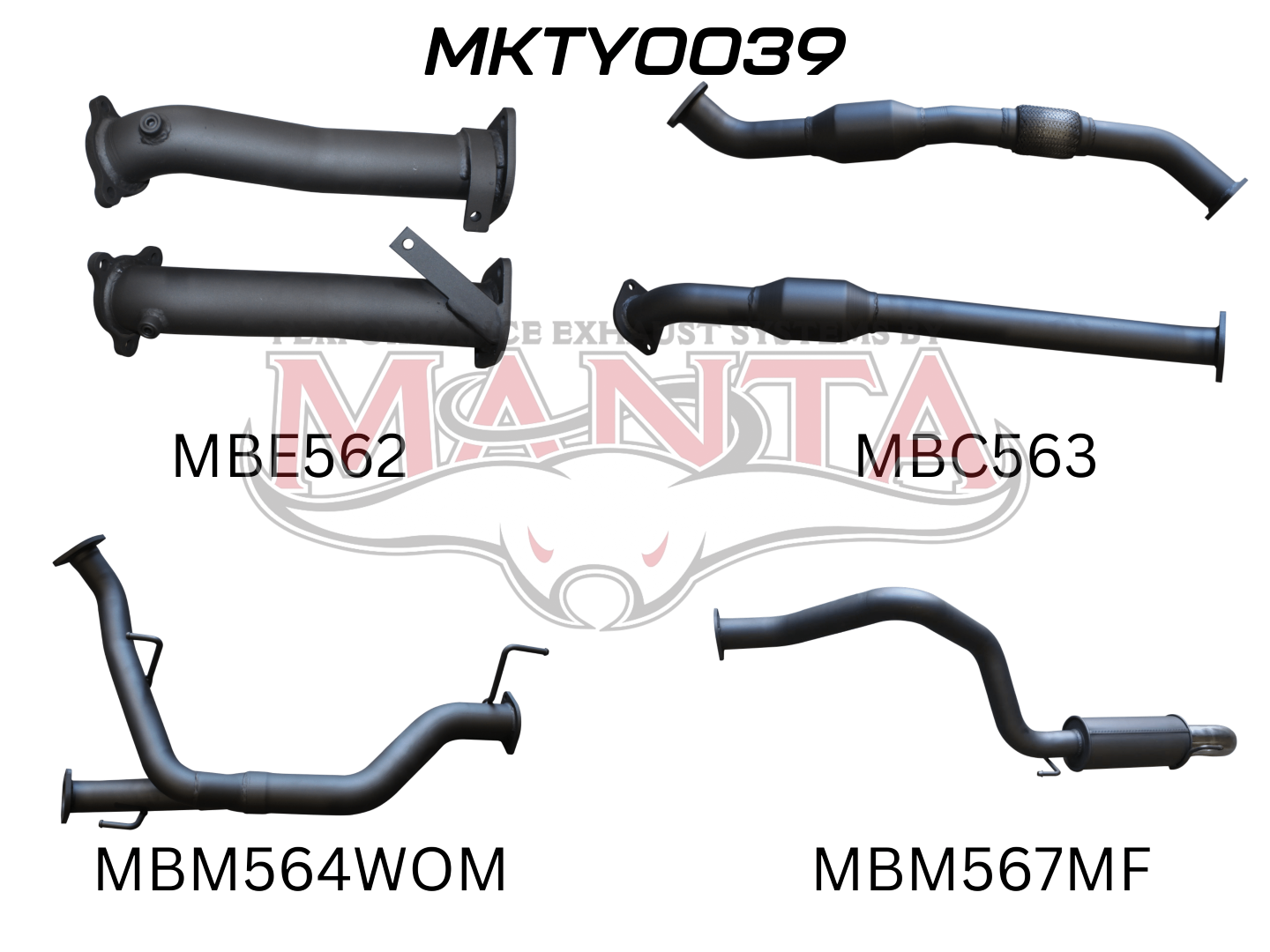Toyota Landcruiser VDJ200 2 1/2Dual Cats-3 Rear Muffler & Dump, Aluminised Steel