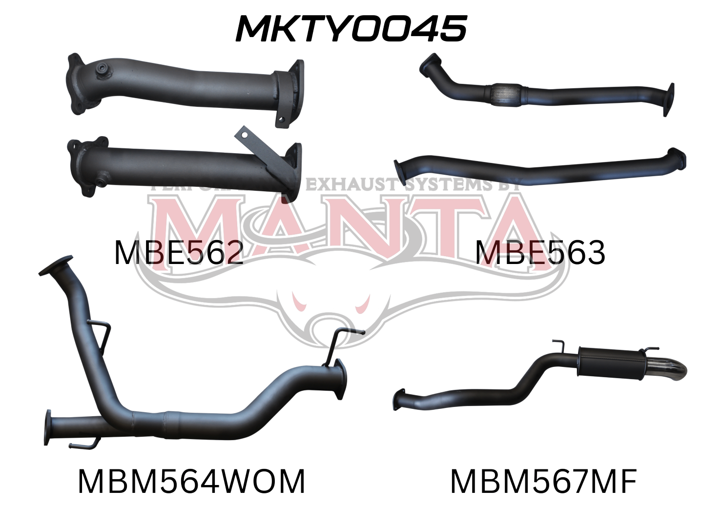Toyota Landcruiser VDJ200 2.5in NO Cat Muffler Rear, Dump Tip, Aluminised Steel