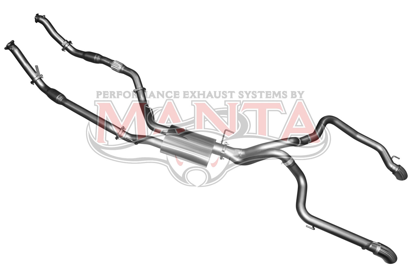 Toyota Landcruiser VDJ200 3in Dual With Cat & Muffler, Exit L&R, Aluminised Steel