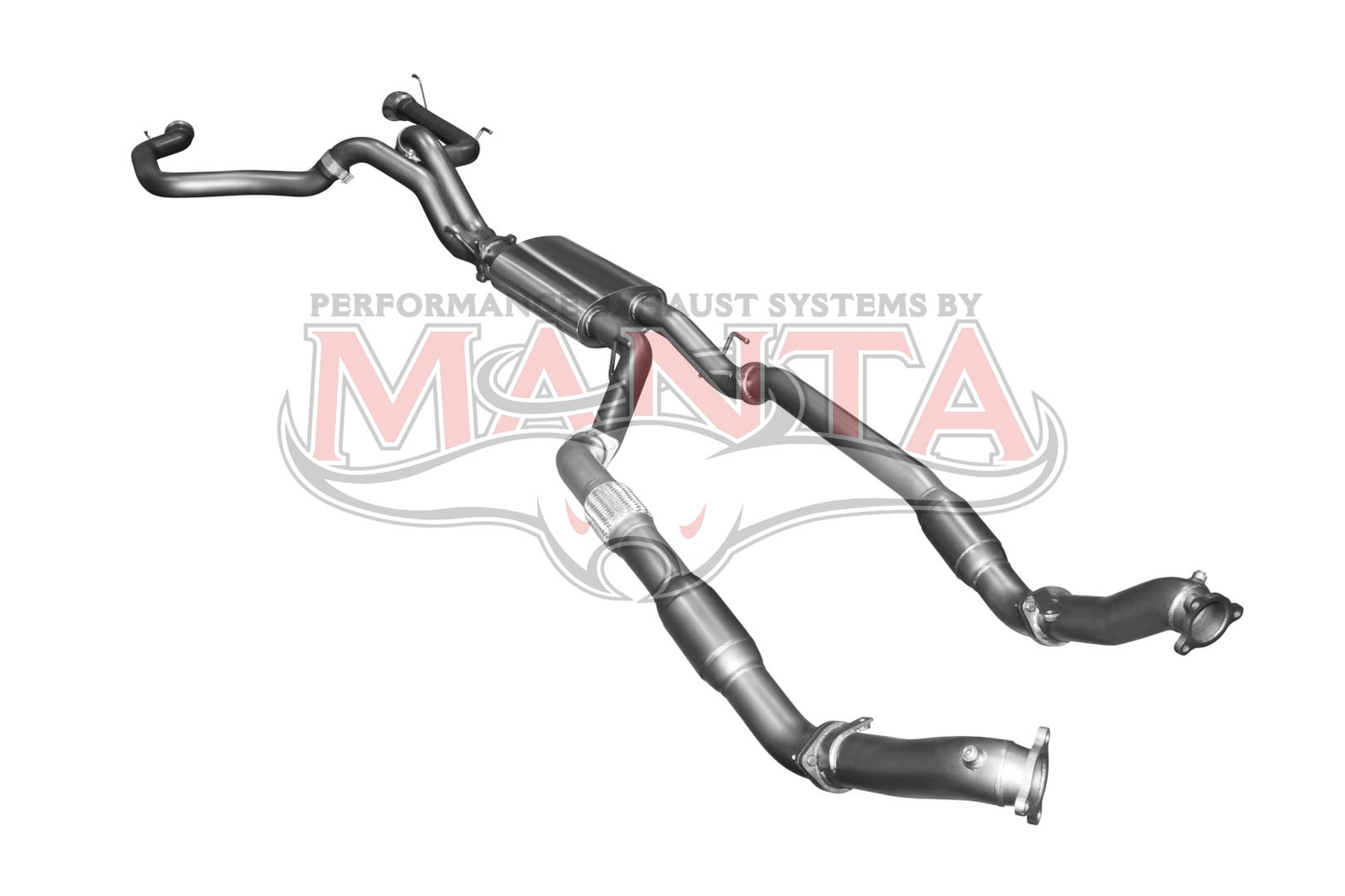 Toyota Landcruiser VDJ200 3in Dual With Cat & Muffler, Exit L&R, Aluminised Steel