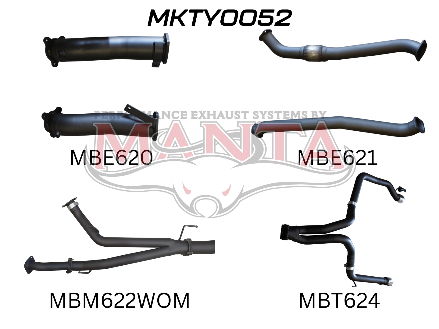 Toyota Landcruiser VDJ200 3in Dual NO Cat, NO Muffler, Exit L & R, Aluminised Steel