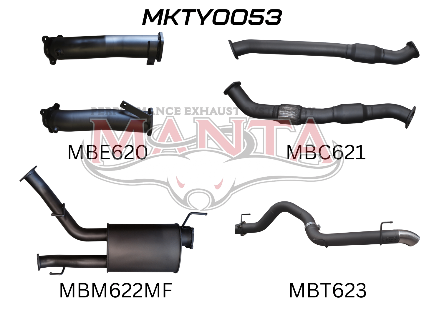Toyota Landcruiser VDJ200 3in Dual With Cat & Muffler, 4in Exit, Aluminised Steel