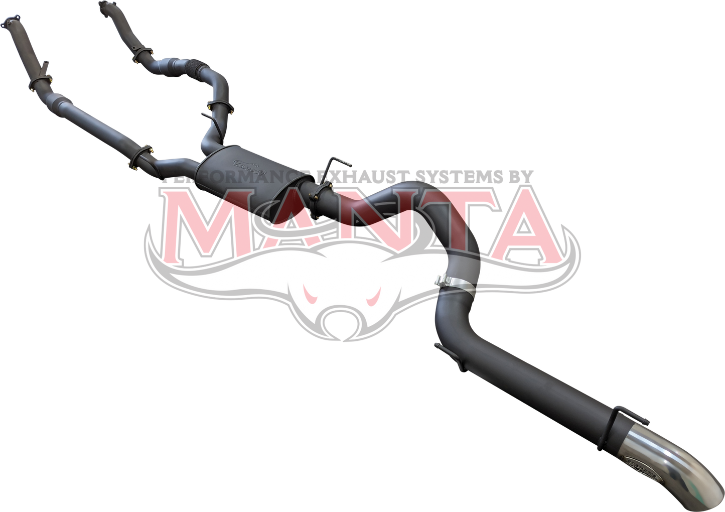 Toyota Landcruiser VDJ200 3in Dual With Cat & Muffler, 4in Exit, Aluminised Steel