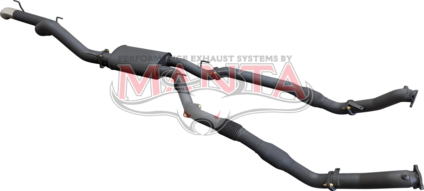 Toyota Landcruiser VDJ200 3in Dual With Cat & Muffler, 4in Exit, Aluminised Steel