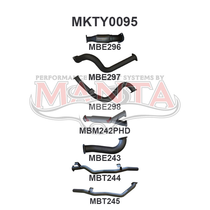 Toyota Landcruiser VDJ79 Single Cab Twin 3in W/Hotdog No Cat, Aluminised Steel