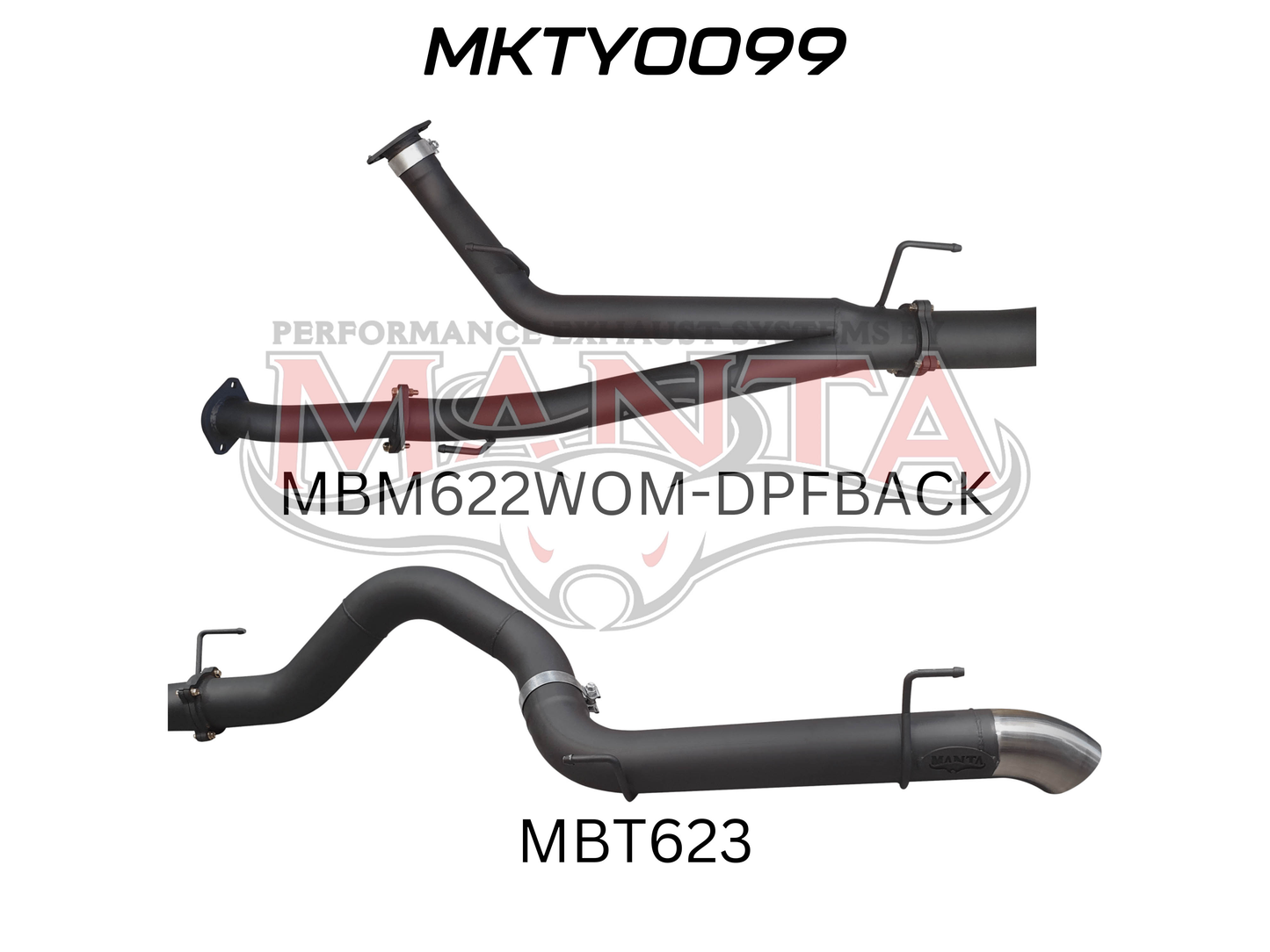 Toyota Landcruiser VDJ200 3in DPF Back W/4in Tailpipe, Aluminised