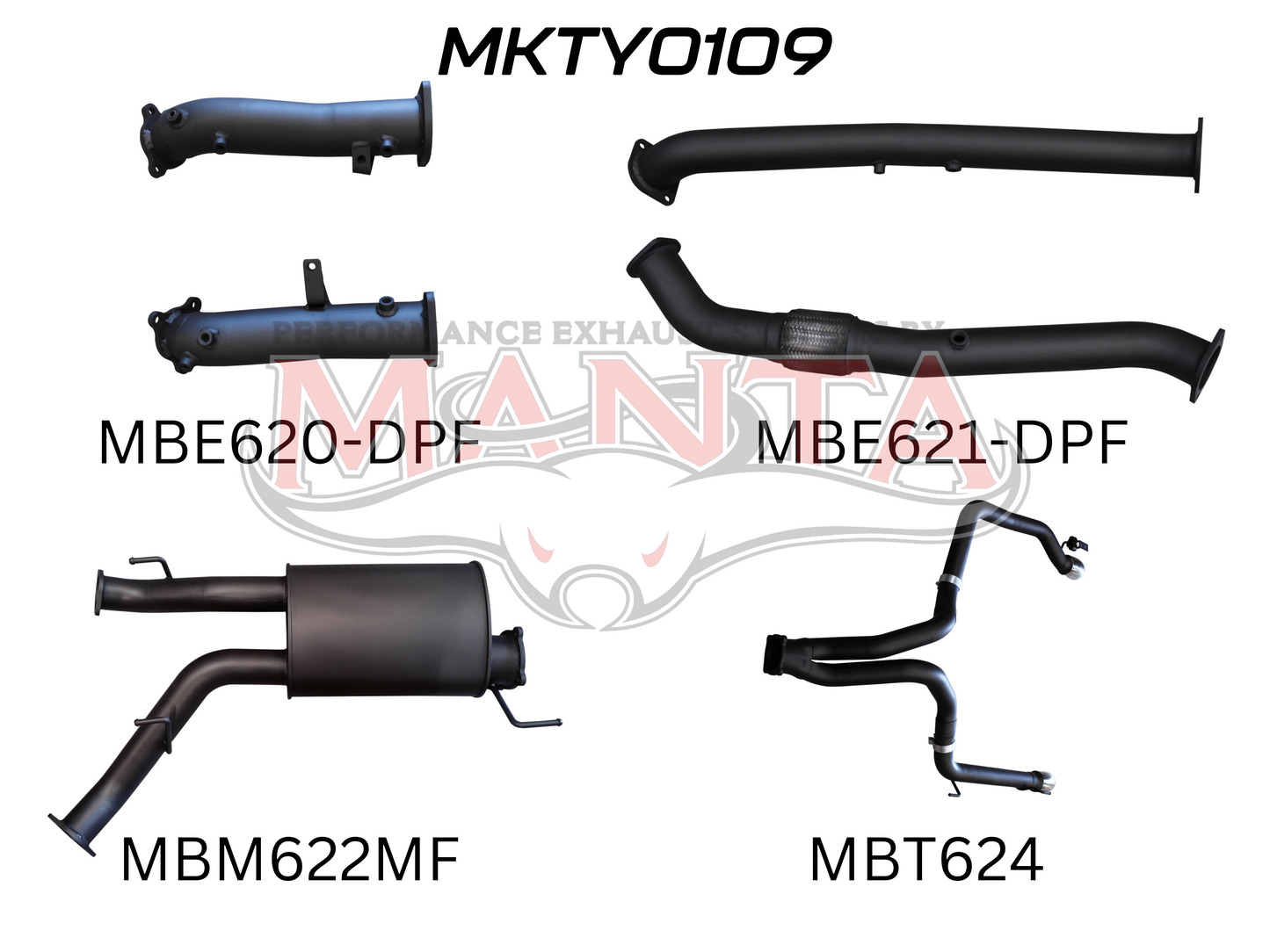 Toyota Landcruiser VDJ200 DPF 3in Dual NO Cat, Muffler, Exit L & R, Aluminised
