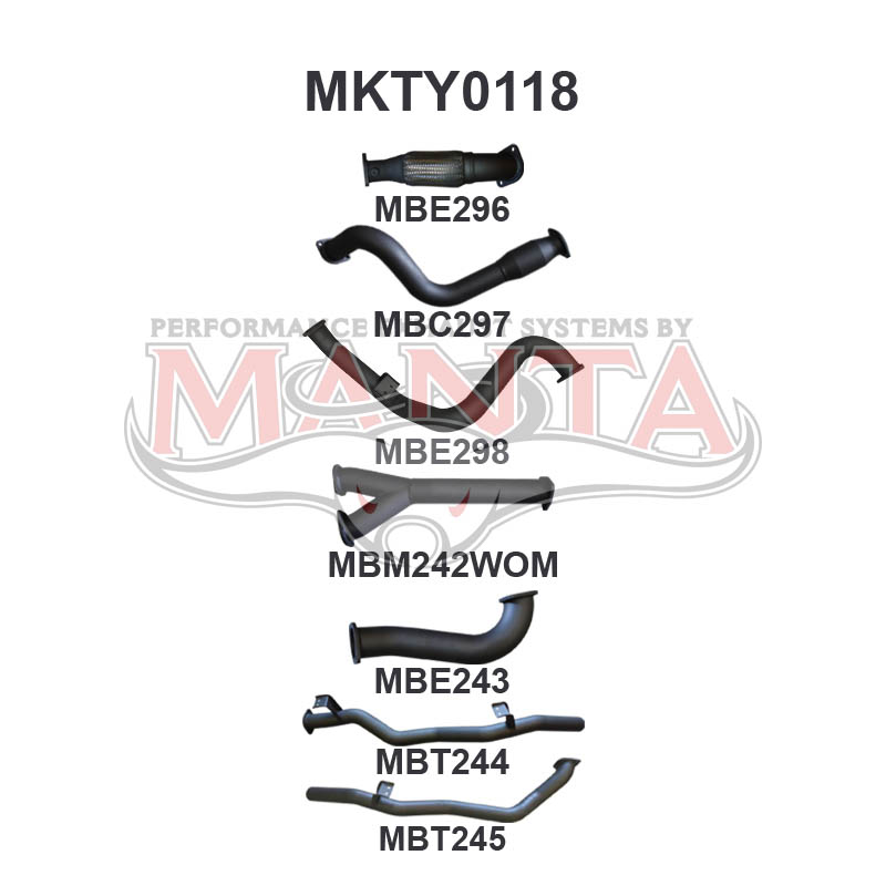 Toyota Landcruiser VDJ79 Single Cab Twin 3in WOM With Cat, Aluminised Steel