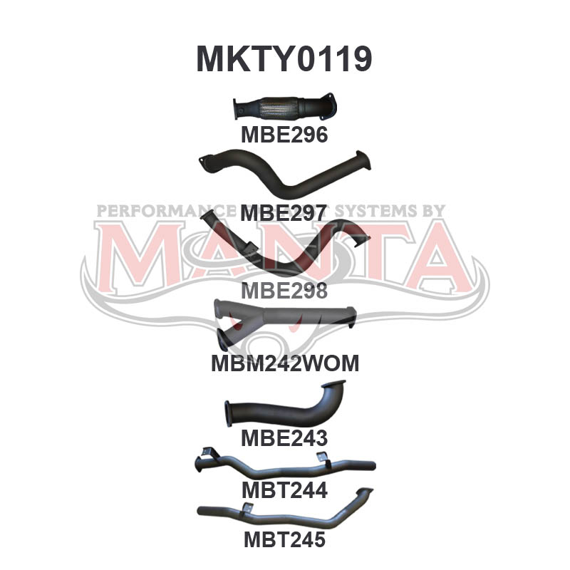 Toyota Landcruiser VDJ79 Single Cab Twin 3in WOM No Cat, Aluminised Steel