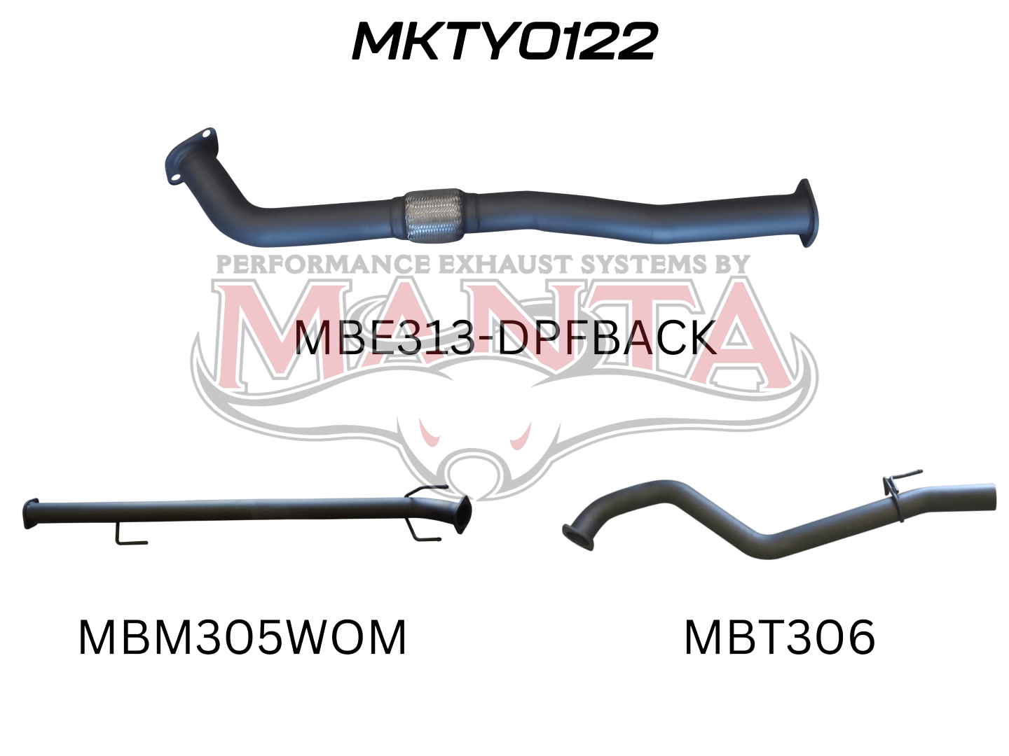 Toyota Hilux GUN126R 2.8L D4D 3in DPF Back, Aluminised Steel