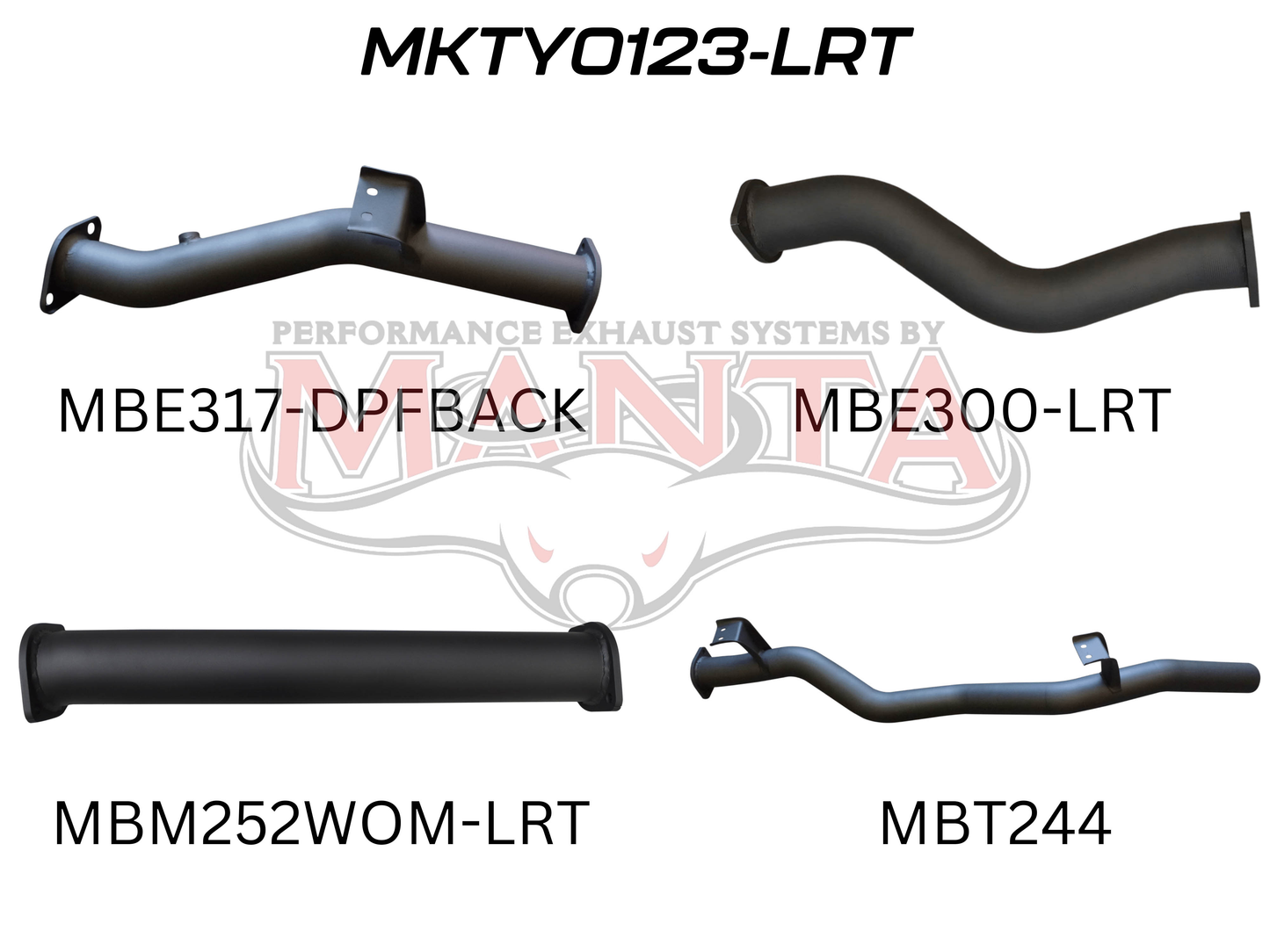 Toyota Landcruiser VDJ79 V8 Ute 3in DPF Back, Aluminised Steel
