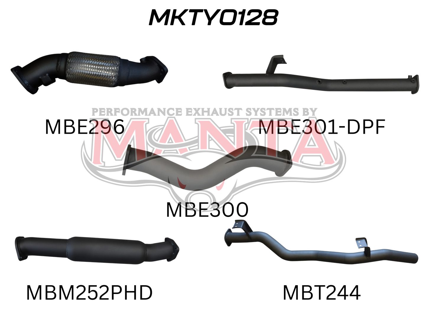 Toyota Landcruiser VDJ79 V8 Ute 3in NO Cat, With Hotdog DPF, Aluminised Steel
