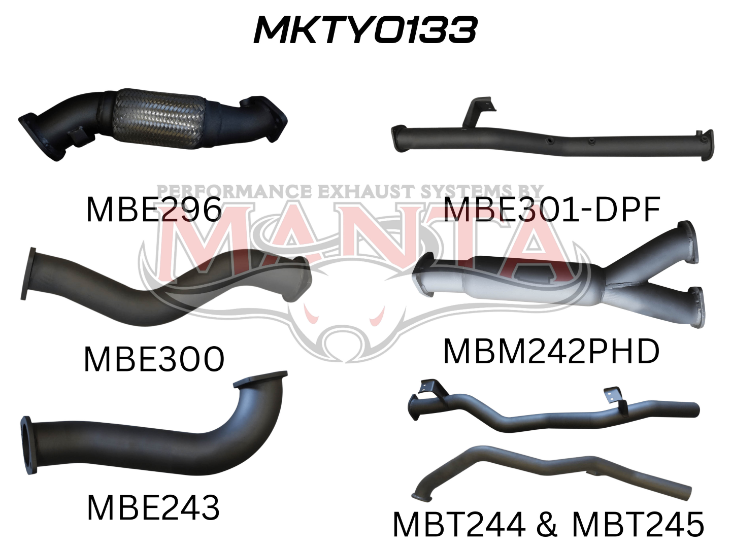 Toyota Landcruiser VDJ79 V8 Ute Dual 3in NO Cat, WOM DPF, Aluminised Steel