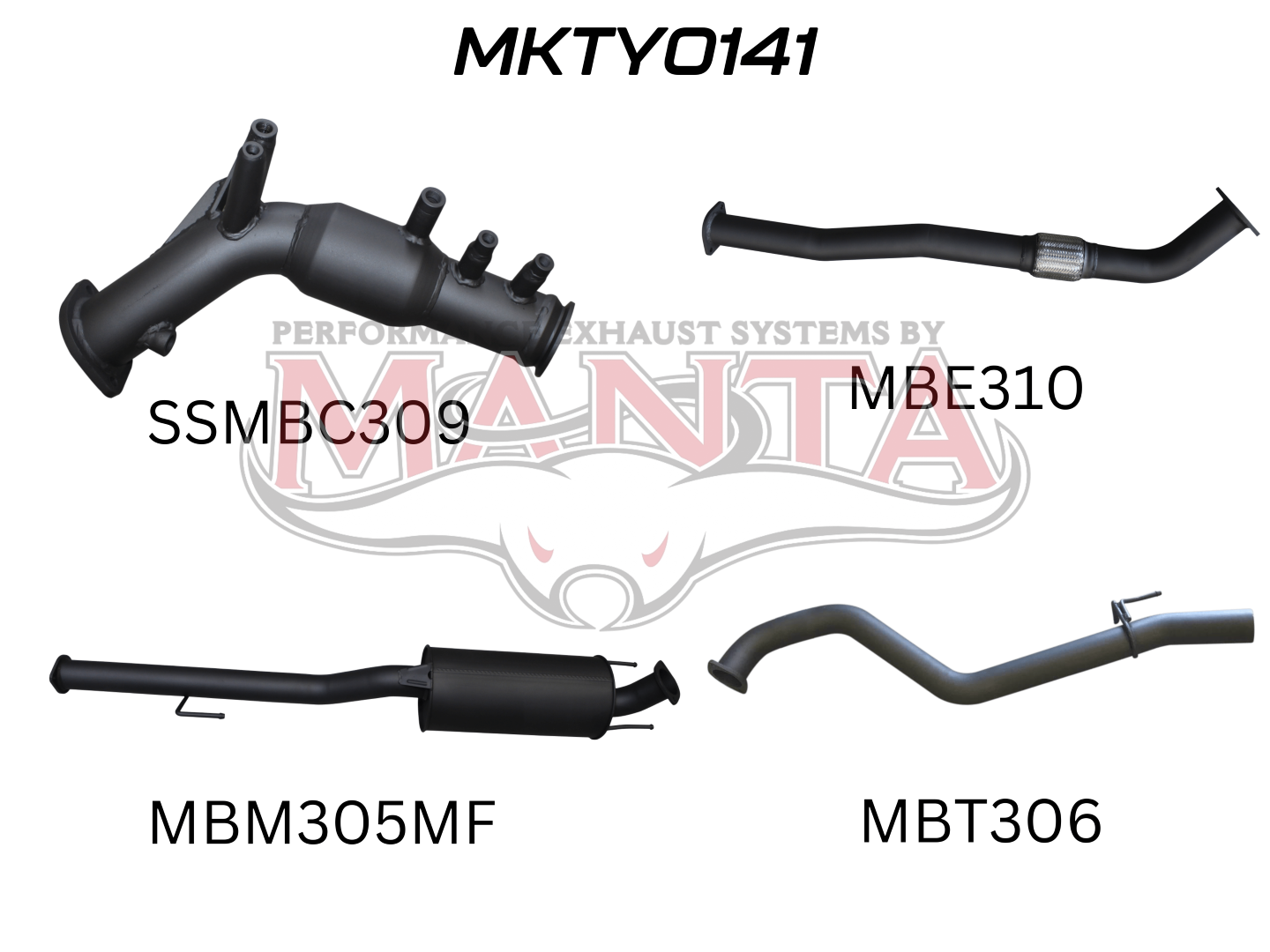 Toyota Hilux GUN126R 2.8L Turbo Back 3in Muffler With Cat, Alumnised Steel