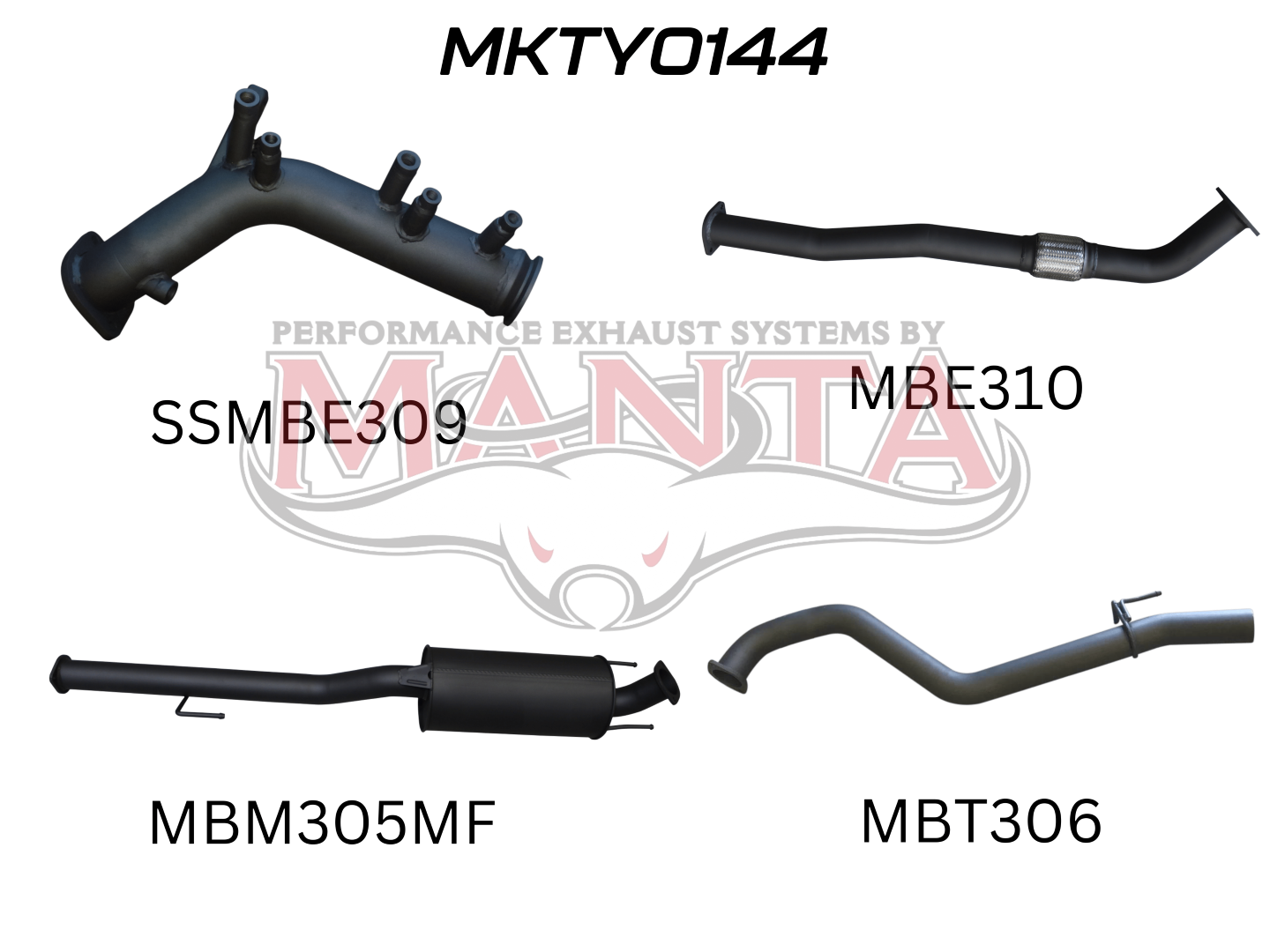 Toyota Hilux GUN126R 2.8L Turbo Back 3in Muffler NO Cat, Alumnised Steel