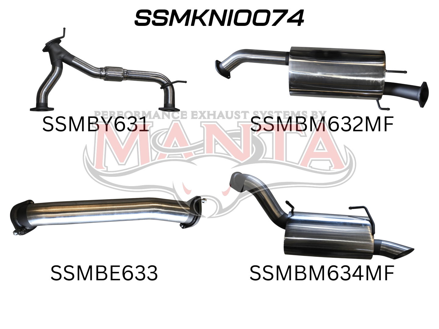 Nissan Patrol Y62 V8 5.6L Wagon 3in Catback With Muffler, Stainless Steel