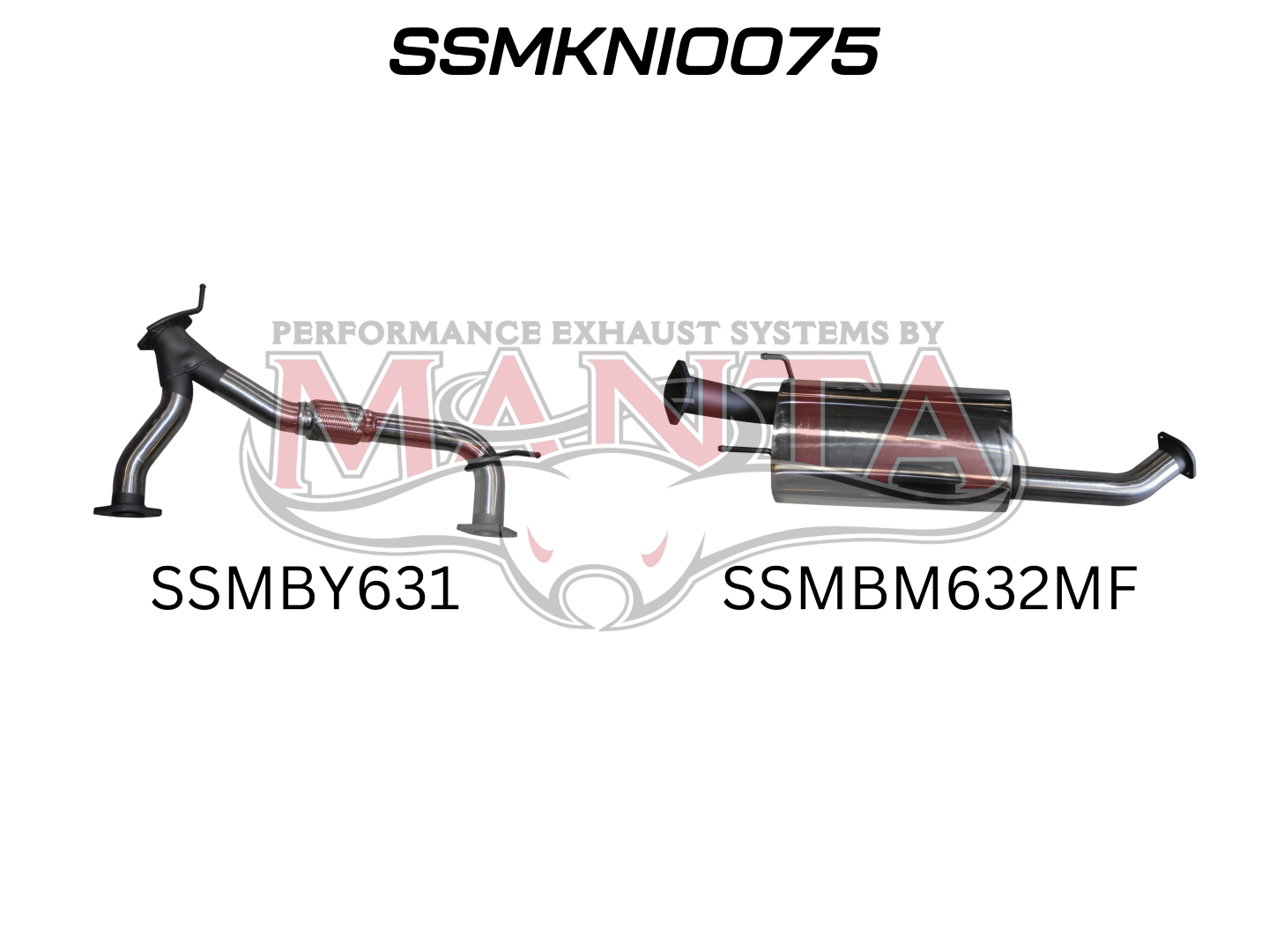 Nissan Patrol Y62 V8 5.6L Wagon, 3in Centre Muffler - OE Mid Section Replacement, Stainless Steel