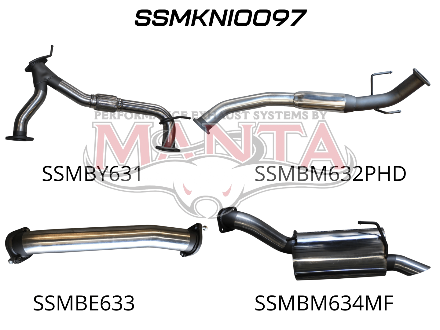 Nissan Patrol Y62 V8 5.6L Wagon 3in Catback With Hotdog/Muffler, Stainless Steel