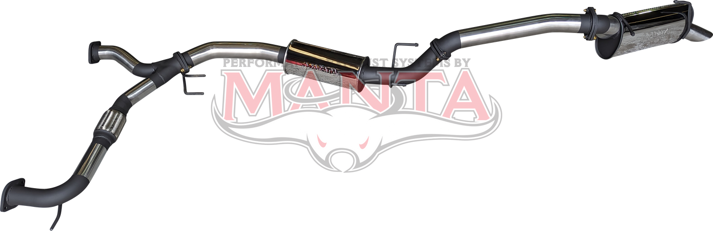 Patrol Y62 V8 5.6L, 3in Cat Back, Medium Noise, Small Centre Muffler, Stainless Steel
