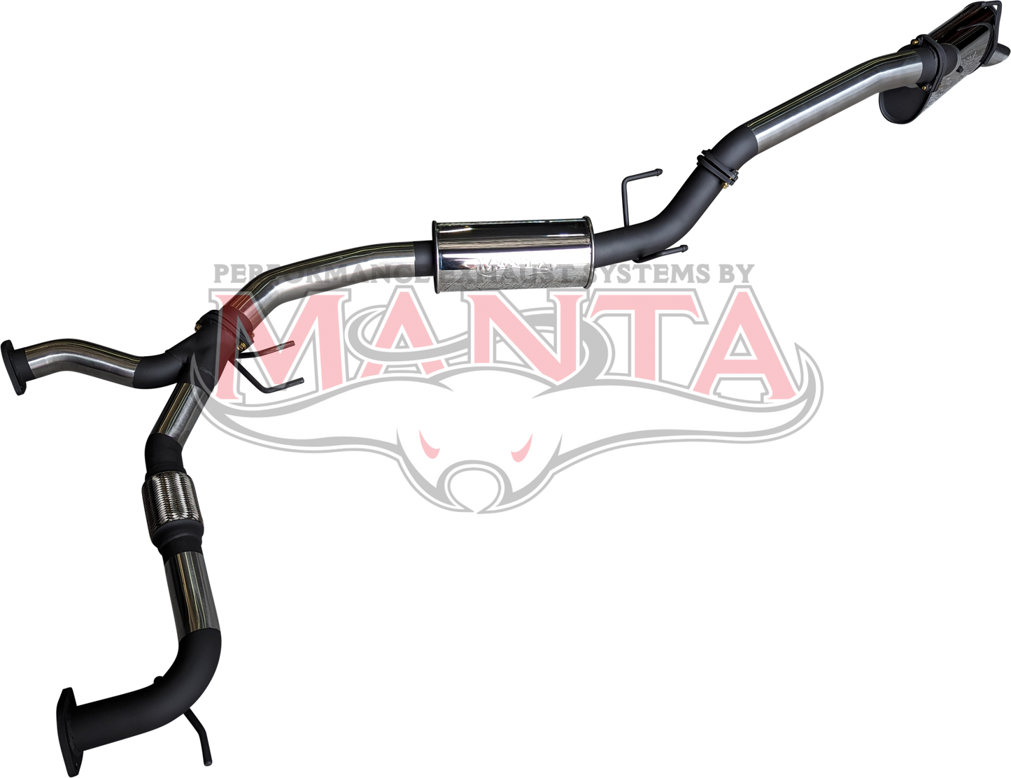Patrol Y62 V8 5.6L, 3in Cat Back, Medium Noise, Small Centre Muffler, Stainless Steel