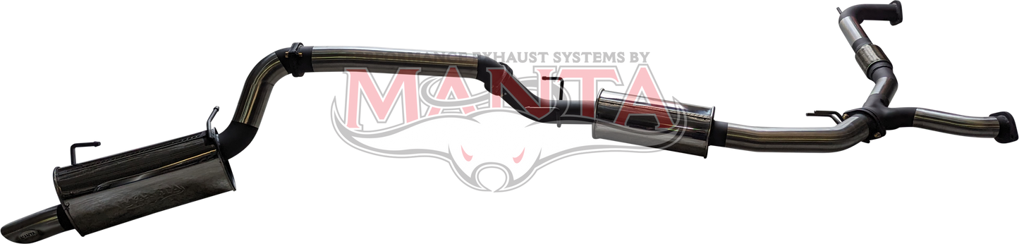 Patrol Y62 V8 5.6L, 3in Cat Back, Medium Noise, Small Centre Muffler, Stainless Steel