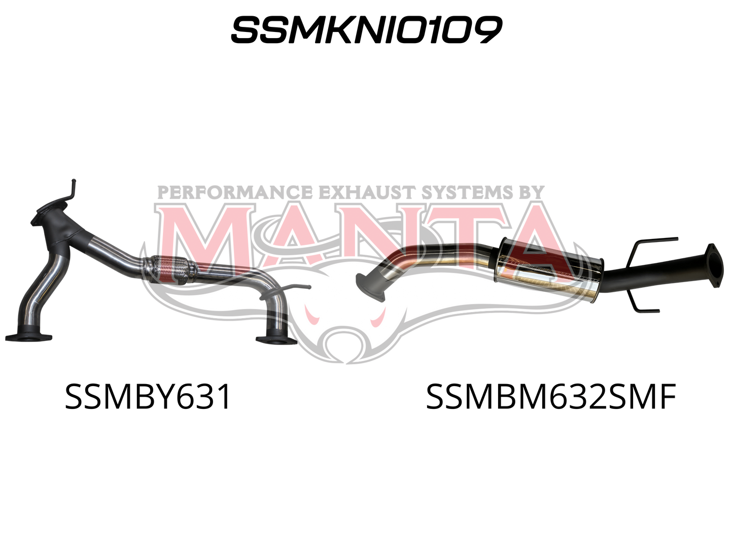 Nissan Patrol Y62 V8 5.6L, 3in Centre Small Medium Muffler For OE Mid Section Replacement, Stainless Steel