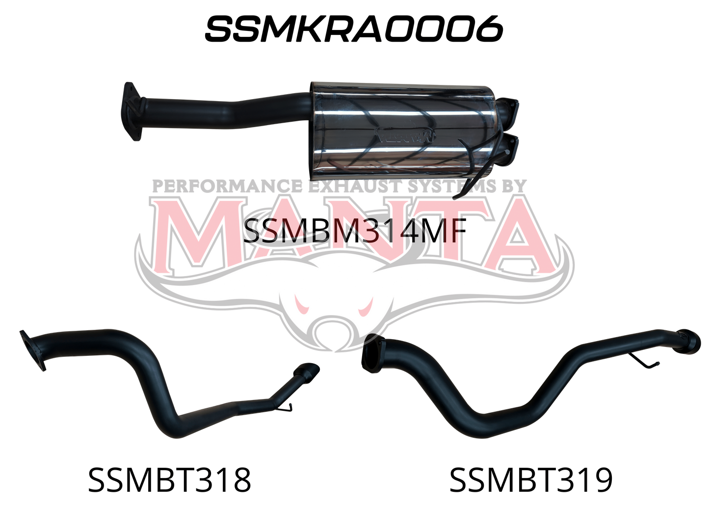 DT RAM 1500 5.7L V8 3in Single into Twin, Factory Cat Back Exhaust, with 5in Black tips, Stainless Steel