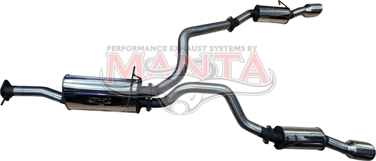 RAM DT 1500 5.7L V8 3in Twin Cat Back Exhaust, Rear Muffler With 5in Chrome tips, Stainless Steel