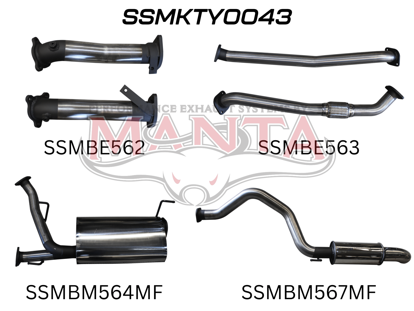 Toyota Landcruiser VDJ200 2.5in NO Cat Muffler Centre & Rear, Dump Tip, Stainless Steel