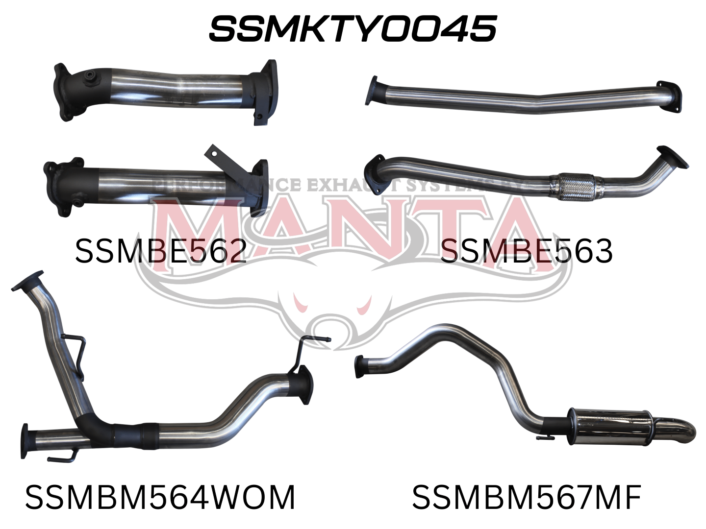 Toyota Landcruiser VDJ200 2.5in NO Cat Muffler Rear, Dump Tip, Stainless Steel