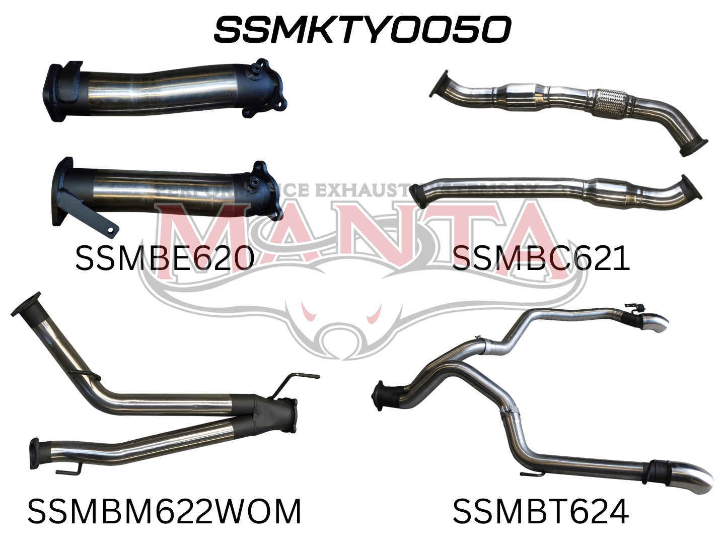 Toyota Landcruiser VDJ200 3in Dual With Cat, NO Muffler, Exit L & R, Stainless Steel