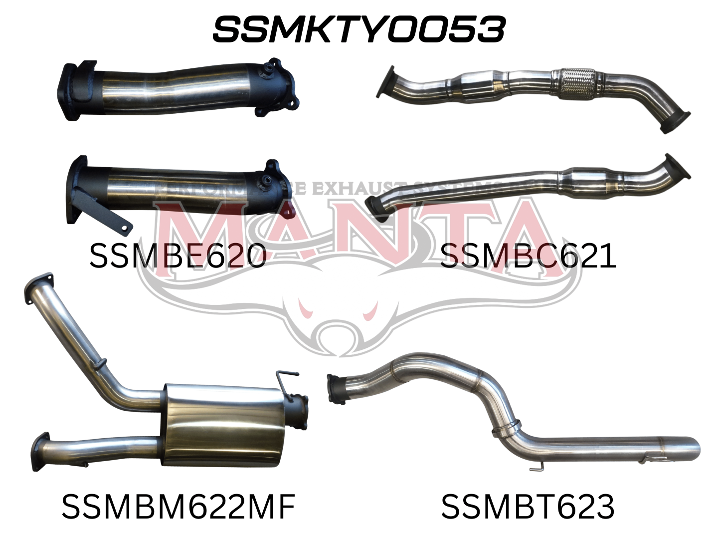 Toyota Landcruiser VDJ200 3in Dual With Cat & Muffler, 4in Exit, Stainless Steel