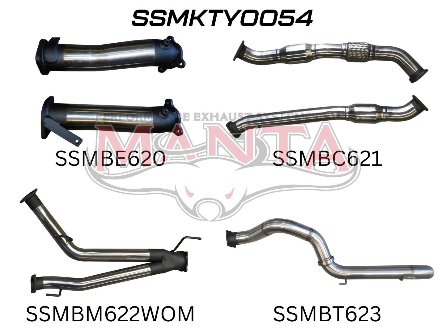 Toyota Landcruiser VDJ200 3in Dual With Cat, NO Muffler, 4in Exit, Stainless Steel