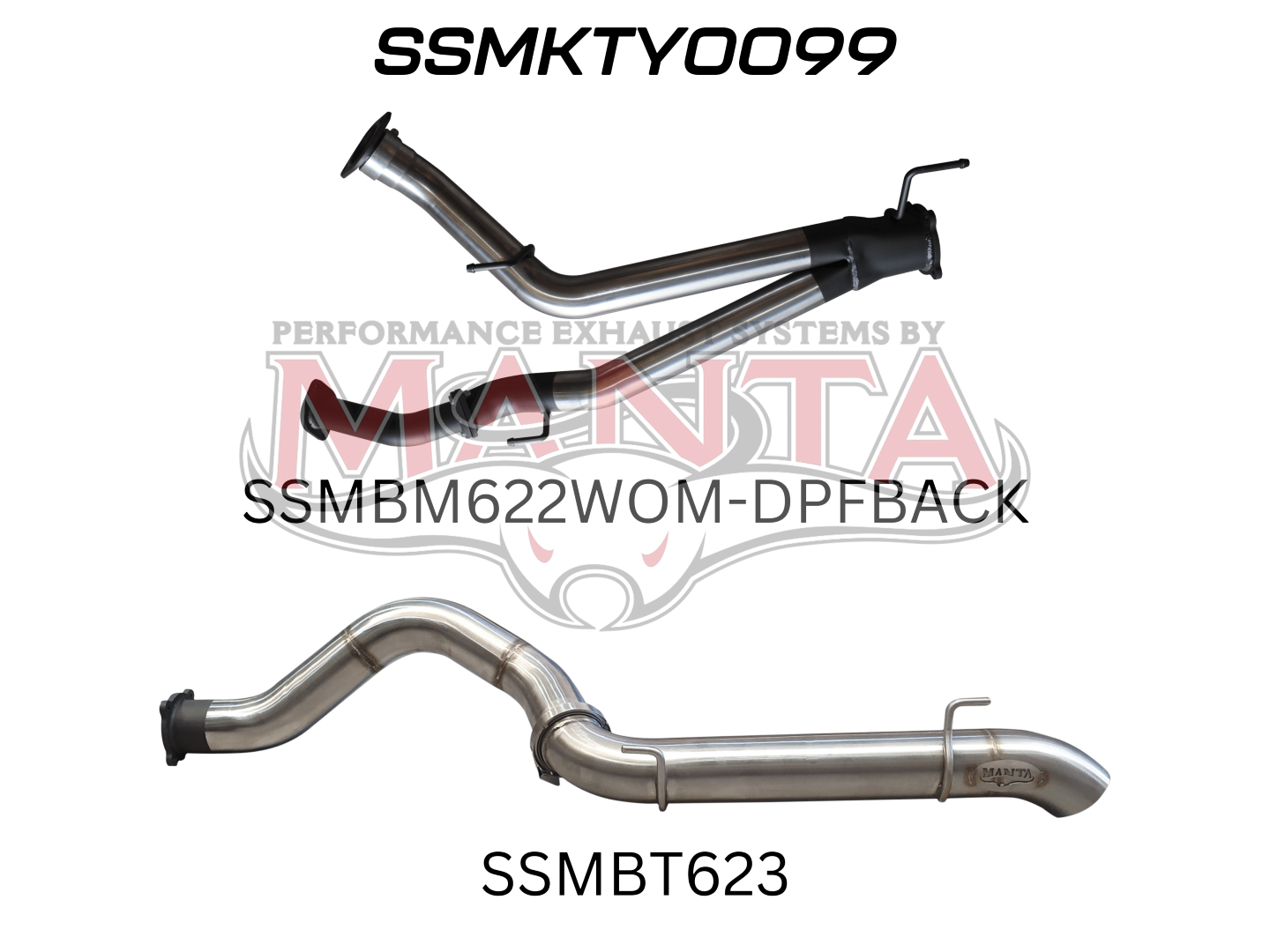 Toyota Landcruiser VDJ200 3in DPF Back W/4in Tailpipe, Stainless Steel