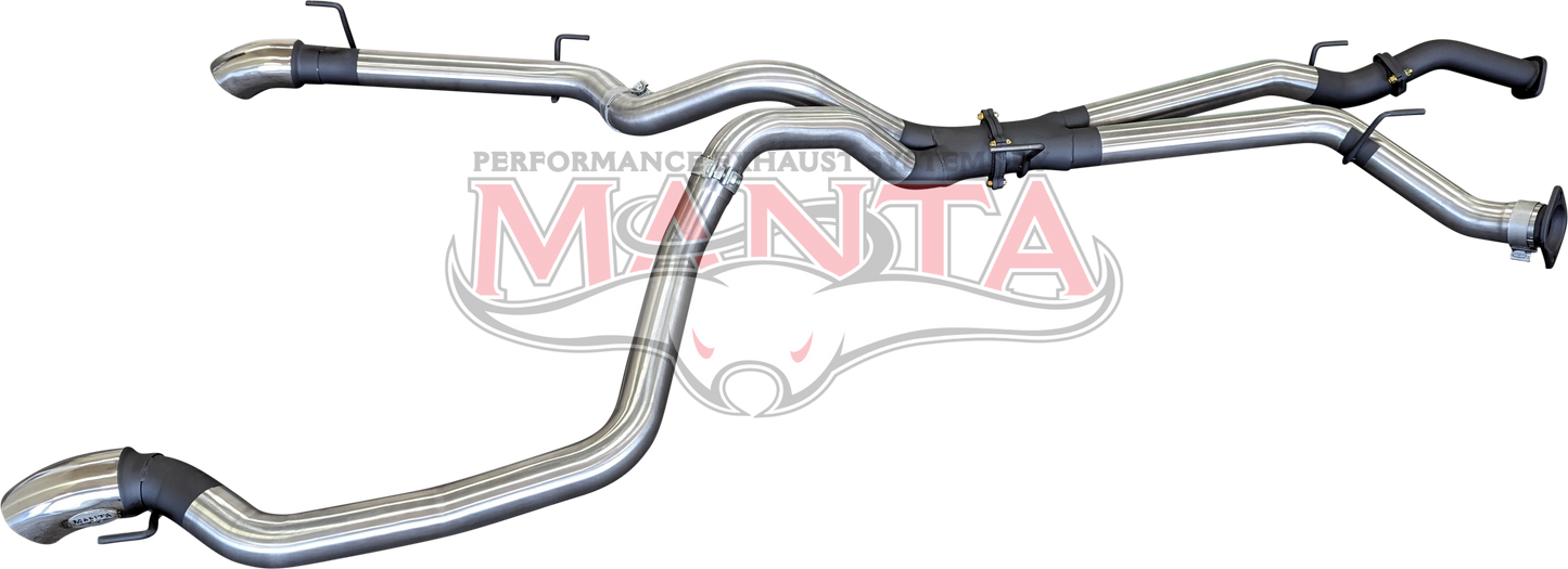 Toyota Landcruiser VDJ200 3in DPF Back Twin 3in Tailpipe, Stainless Steel