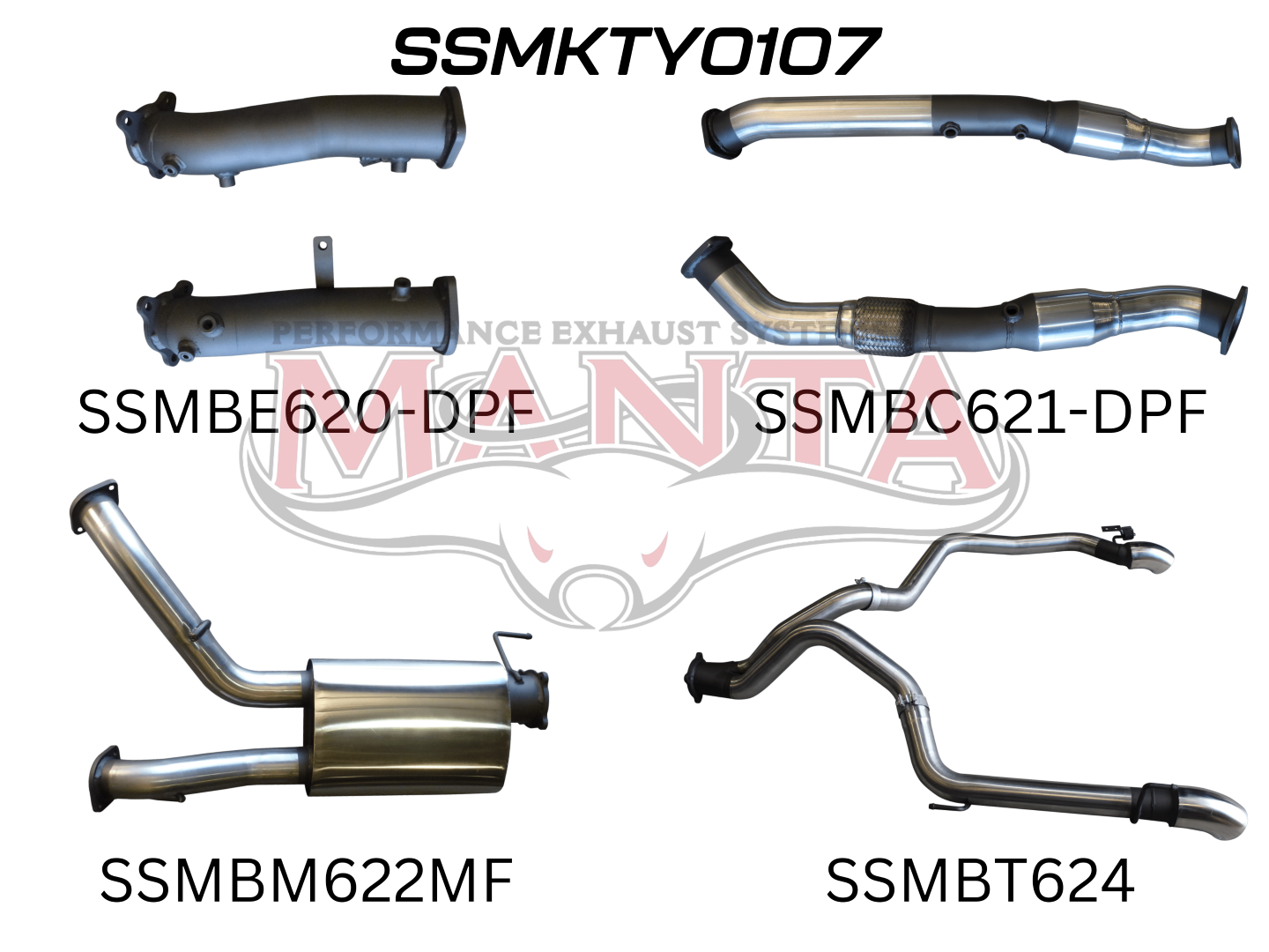 Toyota Landcruiser VDJ200 DPF 3in Dual With Cat & Muffler, Exit L & R, Stainless Steel