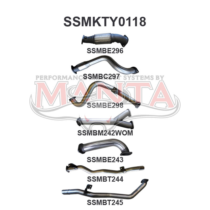 Toyota Landcruiser VDJ79 Single Cab Twin 3in WOM With Cat, Stainless Steel