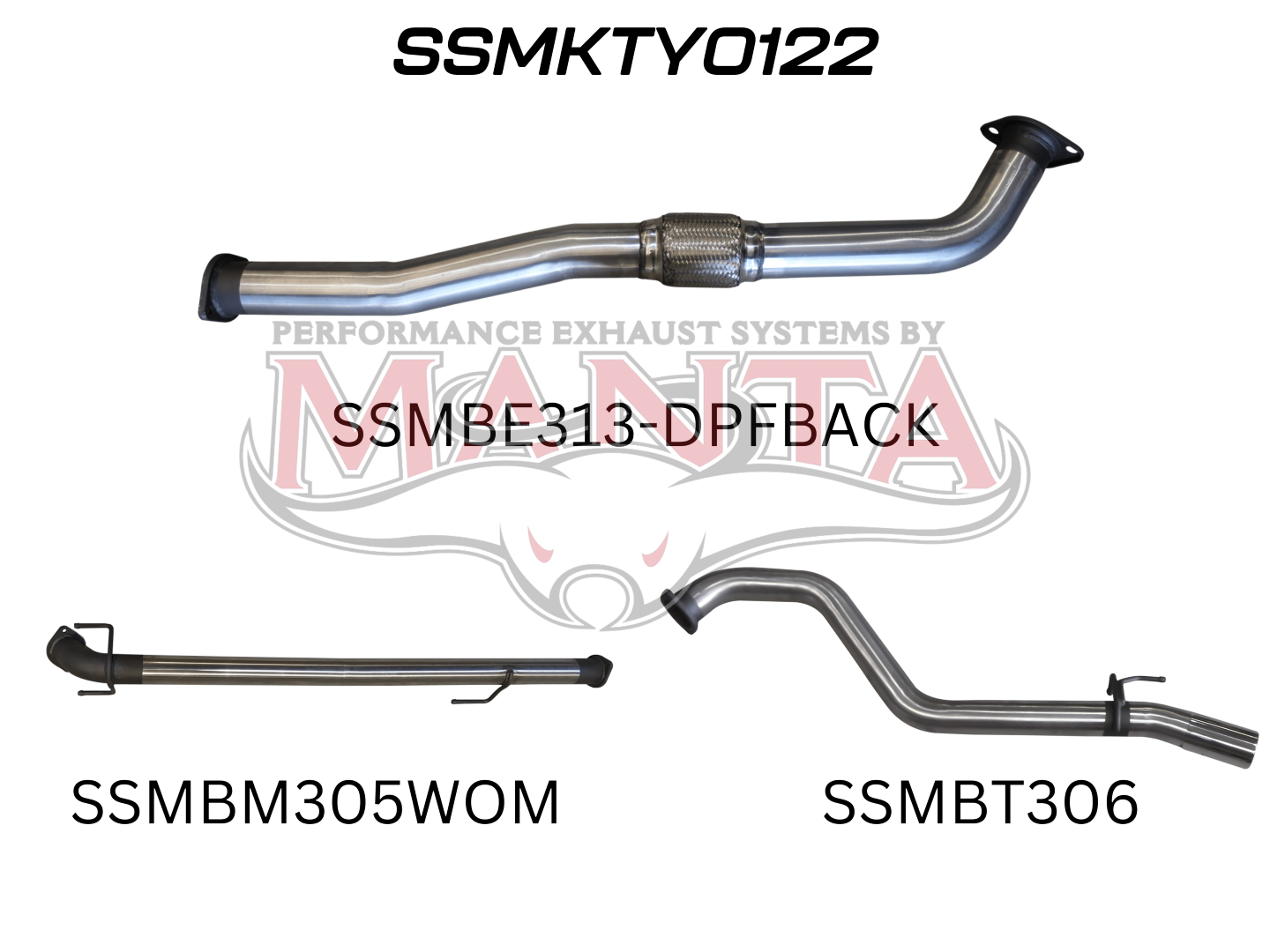Toyota Hilux GUN126R 2.8L D4D 3in DPF Back, Stainless Steel