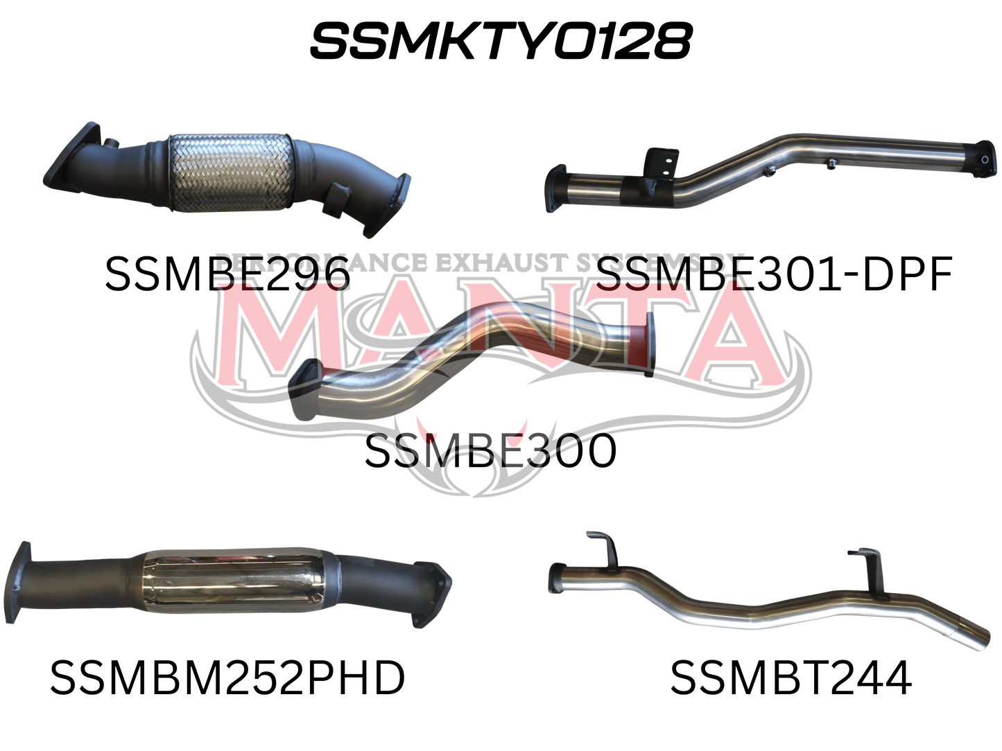 Toyota Landcruiser VDJ79 V8 Ute 3in NO Cat, With Hotdog DPF, Stainless Steel