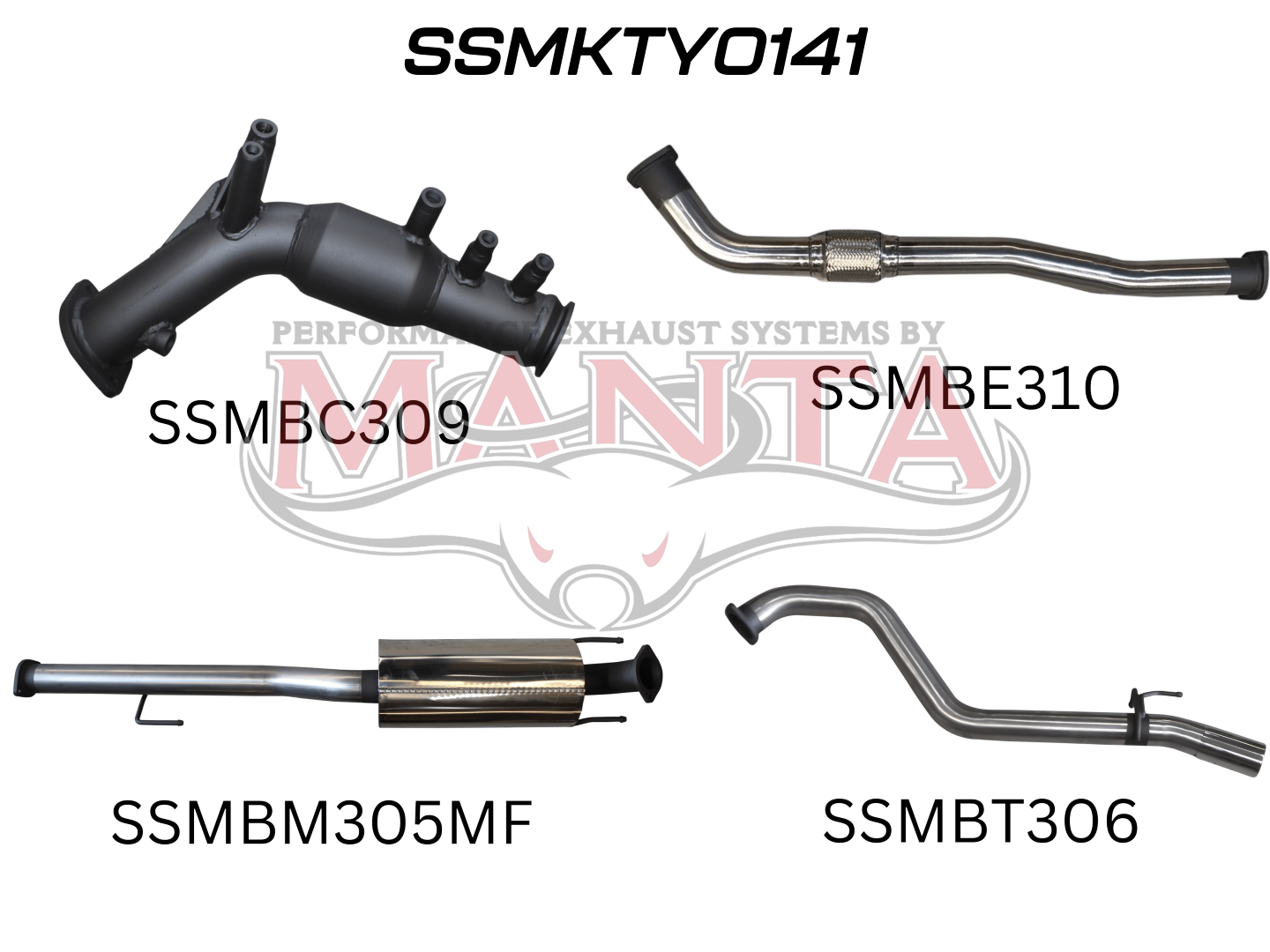 Toyota Hilux GUN126R 2.8L Turbo Back 3in Muffler With Cat, Stainless Steel