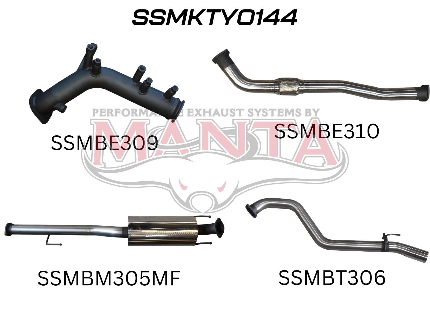 Toyota Hilux GUN126R 2.8L Turbo Back 3in Muffler NO Cat, Stainless Steel