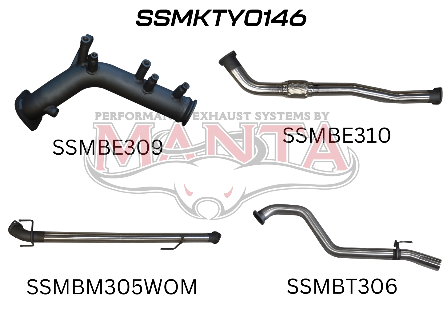 Toyota Hilux GUN126R 2.8L Turbo Back 3in WOM NO Cat, Stainless Steel