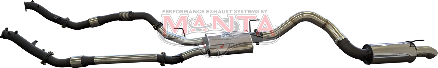 Toyota Landcruiser VDJ200 DPF 3in DUAL With Cat & Muffler 4in Tailpipe W/ Rear MUF, Stainless Steel