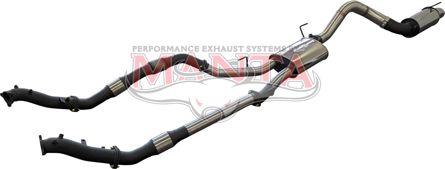 Toyota Landcruiser VDJ200 DPF 3in DUAL With Cat & Muffler 4in Tailpipe W/ Rear MUF, Stainless Steel